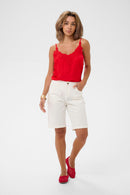 Berta Coco Twill Shorts - Snow White
