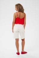 Berta Coco Twill Shorts - Snow White