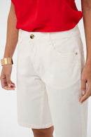 Berta Coco Twill Shorts - Snow White