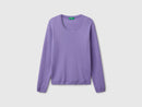 Basic Woman Round Neck Jumper - Purple