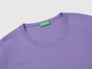 Basic Woman Round Neck Jumper - Purple