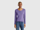 Basic Woman Round Neck Jumper - Purple