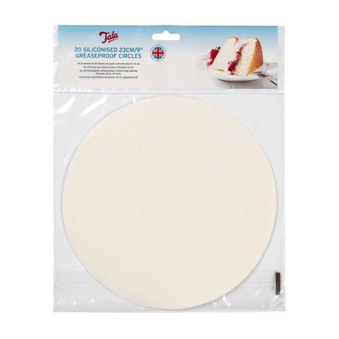23cm Siliconized Greaseproof Circles Pack of 20