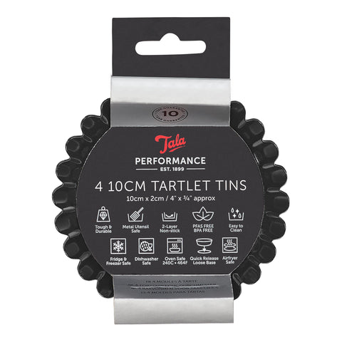 Set of 4 Performance Tart Tins 10cm x 2cm
