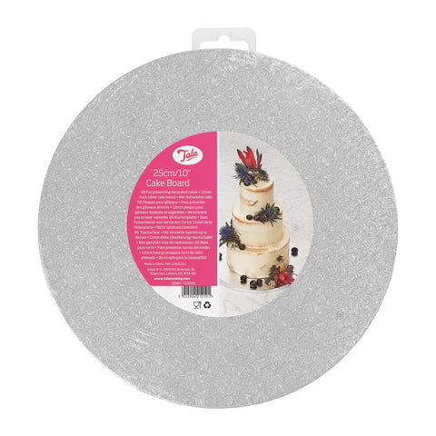 Round Silver Cake Board 25cm/10inch