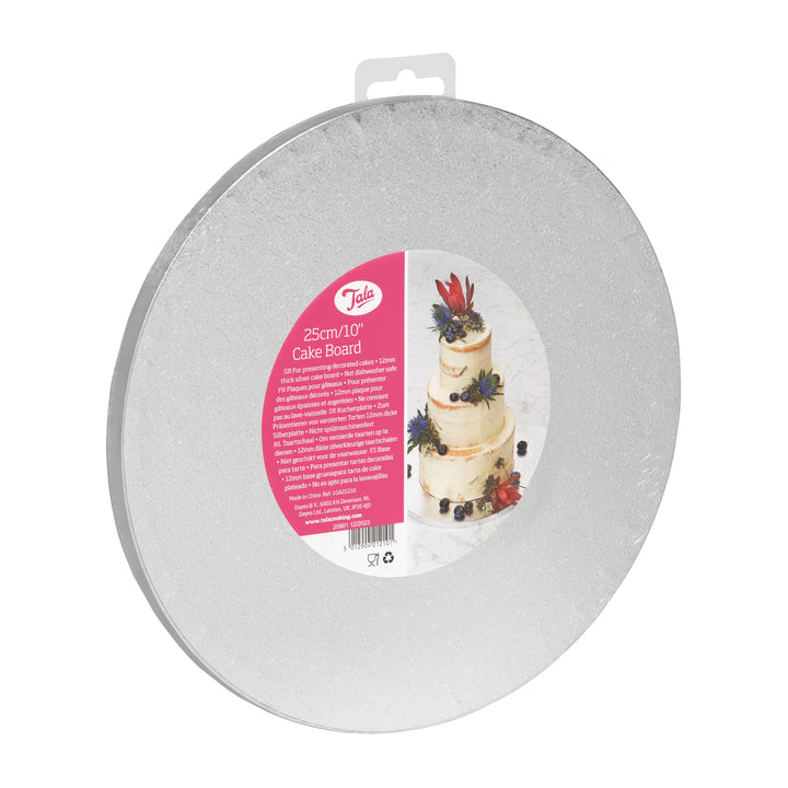 Round Silver Cake Board 25cm/10inch