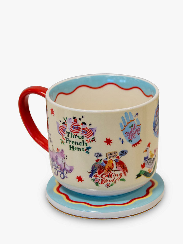 12 Days of Christmas Fine China Mug & Coaster Gift Set