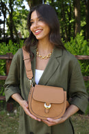Venetia Saddle Cross Body Bag - Camel