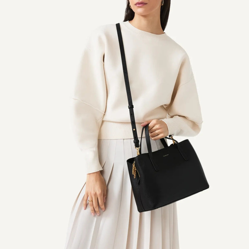 Dukes Place Medium Ziptop Grab - Black