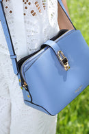 Margy Zip Top Cross Body Bag - Cornflour Blue