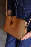 Margy Zip Top Cross Body Bag - Camel
