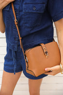 Margy Zip Top Cross Body Bag - Camel