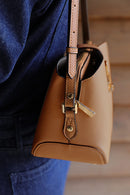 Margy Zip Top Cross Body Bag - Camel