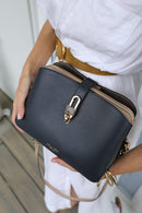 Margy Zip Top Cross Body Bag - Navy