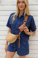 Lolly Sling Cross Body Bag - Raffia