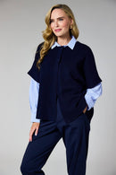 Sleeveless Cardigan - Navy