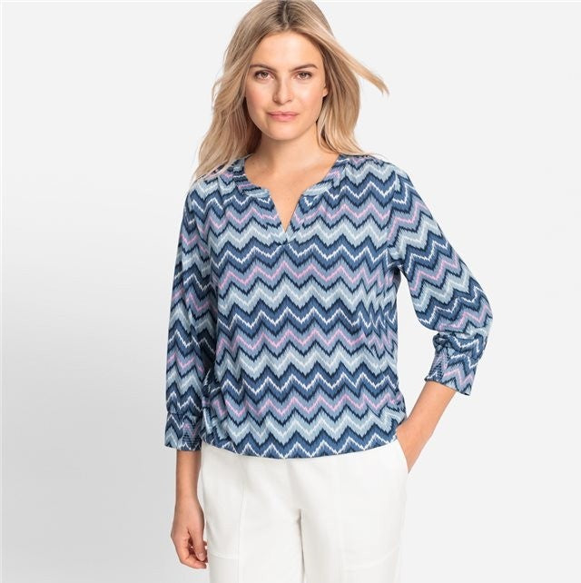 Back In Bloom Print T-Shirt - Ink Blue