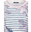 Back In Bloom Print Stripe T-Shirt - Ink Blue