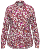 Long Sleeve Print Blouse - Bordeaux