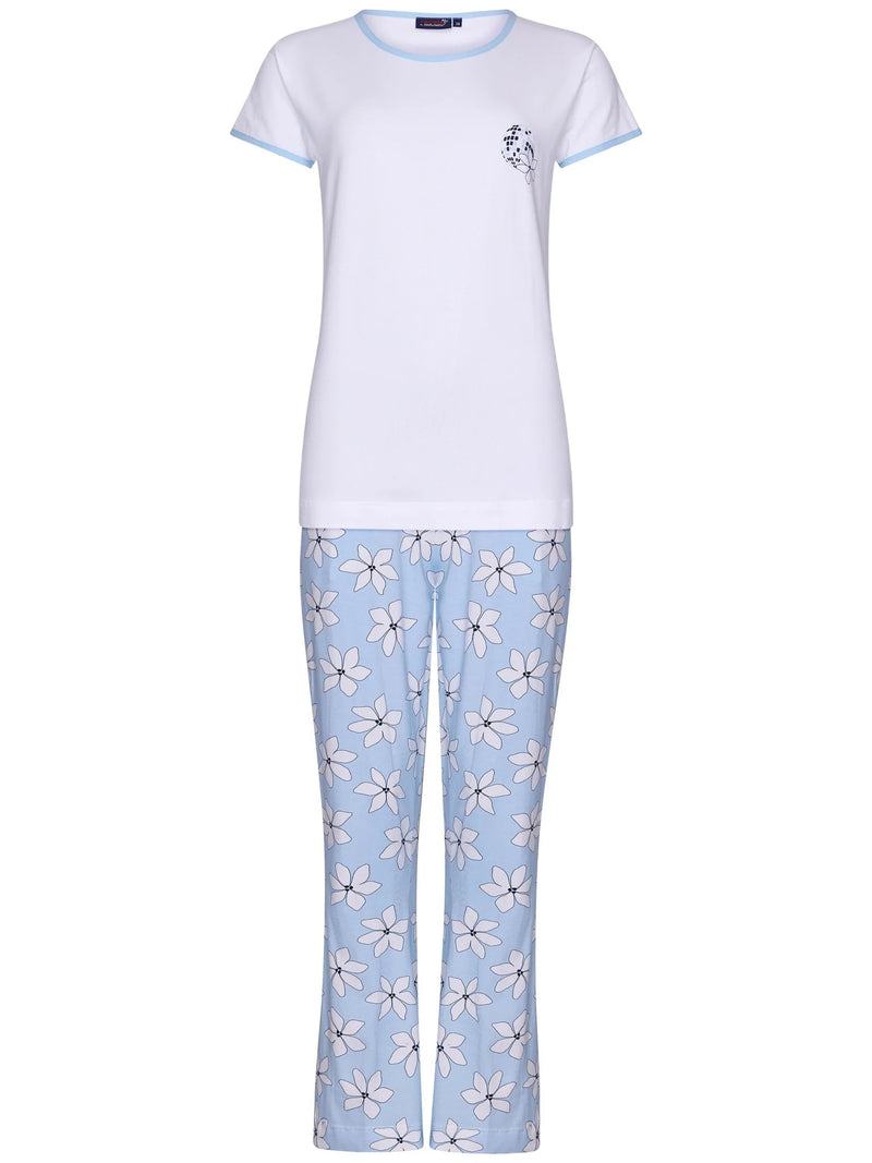 Flared Bottom Pyjama - Light Blue