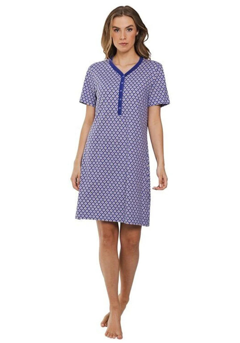Button Nightdress - Dark Blue