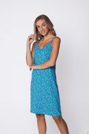 Spaghetti Night Dress - Turquoise