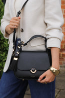 Diana Top Handle Cross Body Bag - Black