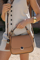 Diana Top Handle Cross Body Bag - Camel