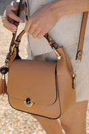 Diana Top Handle Cross Body Bag - Camel