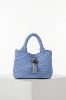 Suky Medium Woven Cross Body Bag - Cornflour Blue