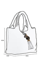 Suky Medium Woven Cross Body Bag - Cornflour Blue