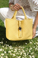 Suky Medium Woven Cross Body Bag - Buttercup Yellow