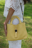 Suky Medium Woven Cross Body Bag - Buttercup Yellow