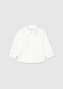 Long Sleeve Linen Shirt - White