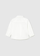 Long Sleeve Linen Shirt - White