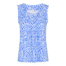 Basic Zebra Print Top - Blue/white