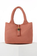Saskia Large Woven Tote - Tuscan Blush
