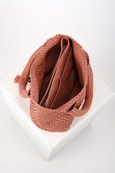 Saskia Large Woven Tote - Tuscan Blush