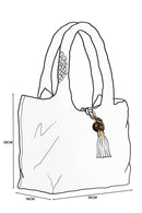 Saskia Large Woven Tote - Navy