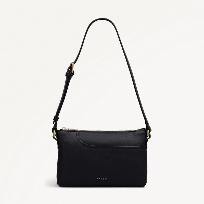 Pockets Mini Ziptop Shoulder Bag - Black