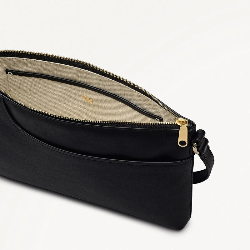 Medium Ziptop  Crossbody - Black