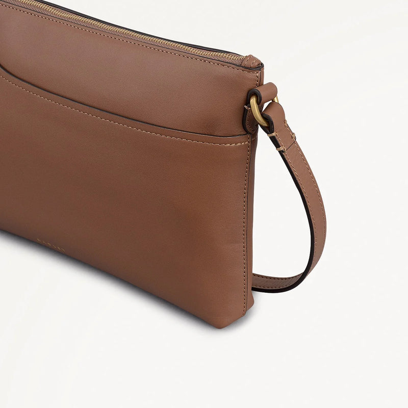 Medium Ziptop  Crossbody - Saddle
