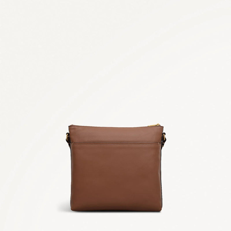 Pockets Large Ziptop Crossbody - Saddle