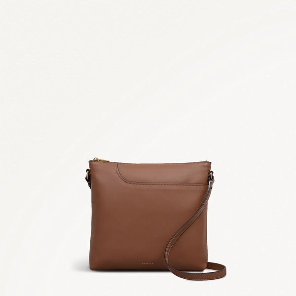 Pockets Large Ziptop Crossbody - Saddle