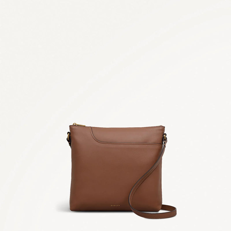 Pockets Large Ziptop Crossbody - Saddle