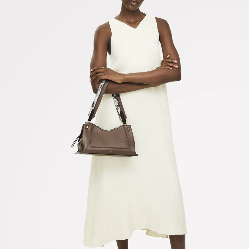 Medium Ziptop Shoulder bag - Coffee