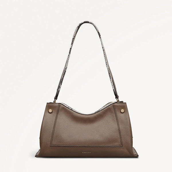 Medium Ziptop Shoulder bag - Coffee