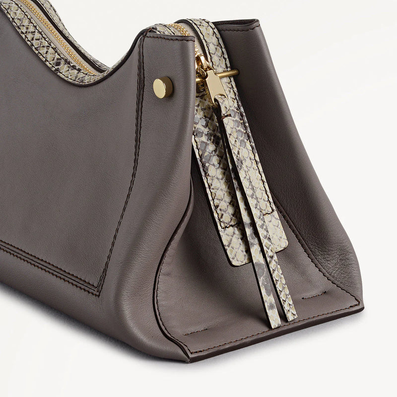 Medium Ziptop Shoulder bag - Coffee