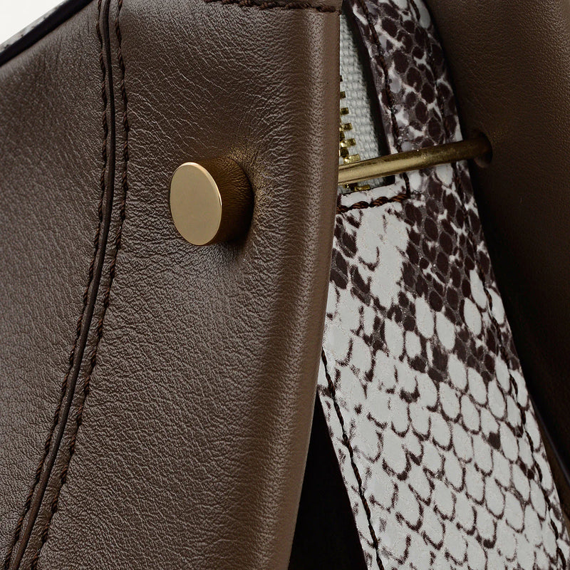 Medium Ziptop Shoulder bag - Coffee