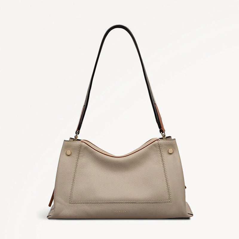 Medium Ziptop Shoulder bag - Porcini